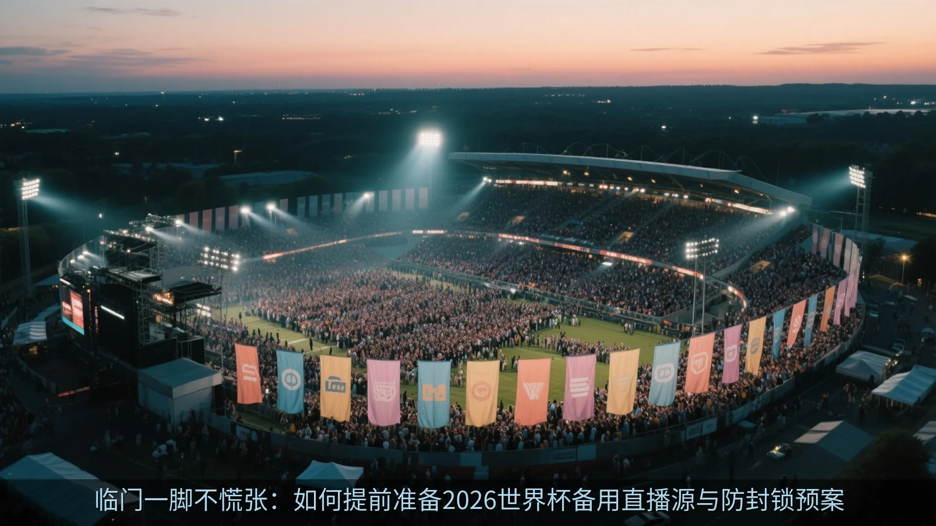 准备2026世界杯备用直播源的桌面场景,包含笔记本电脑、沙漏和笔记本